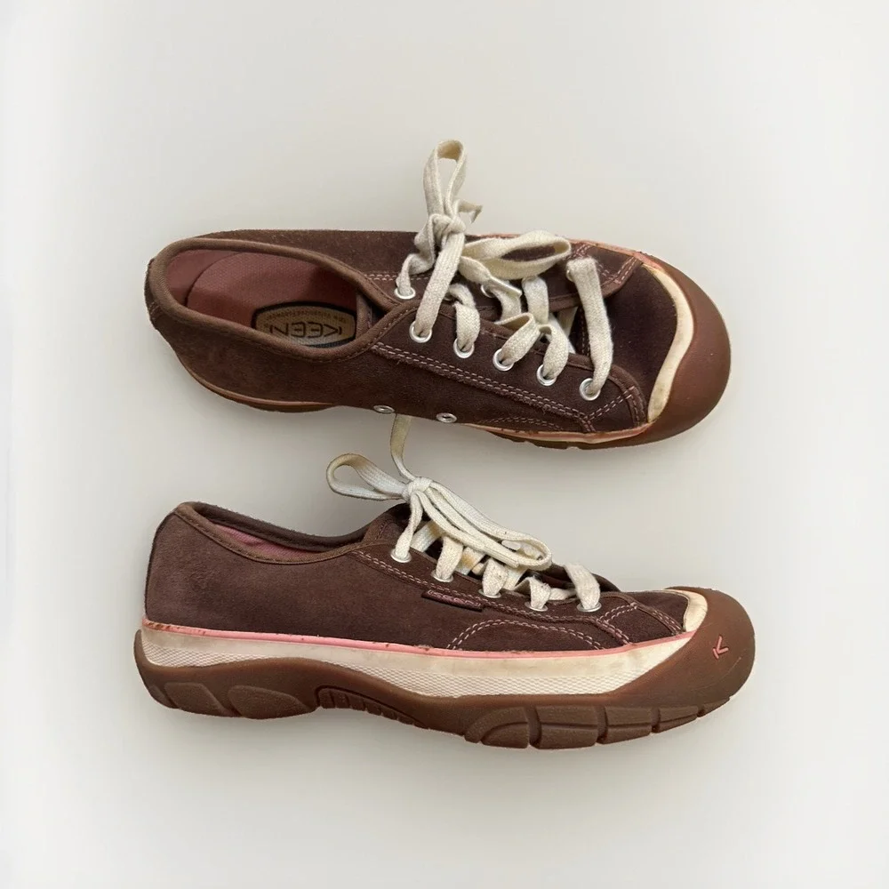 Keen Coronado Hiking Shoe Kids Size 5 Women 6.5 23cm Brown Leather Sneakers